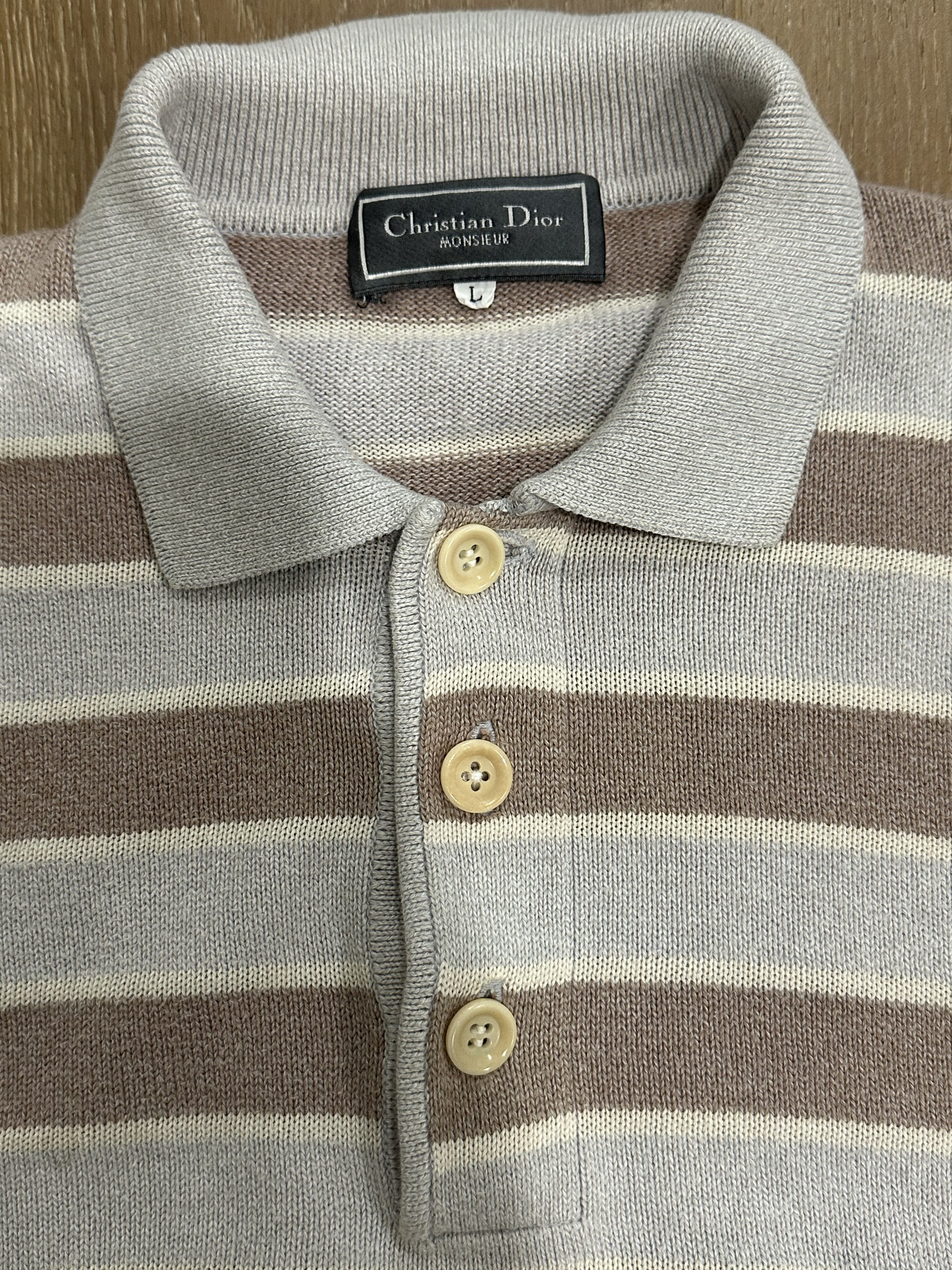 Dior × Vintage Vintage Dior Knit Polo Size US L / EU 52-54 / 3 - 4 Thumbnail