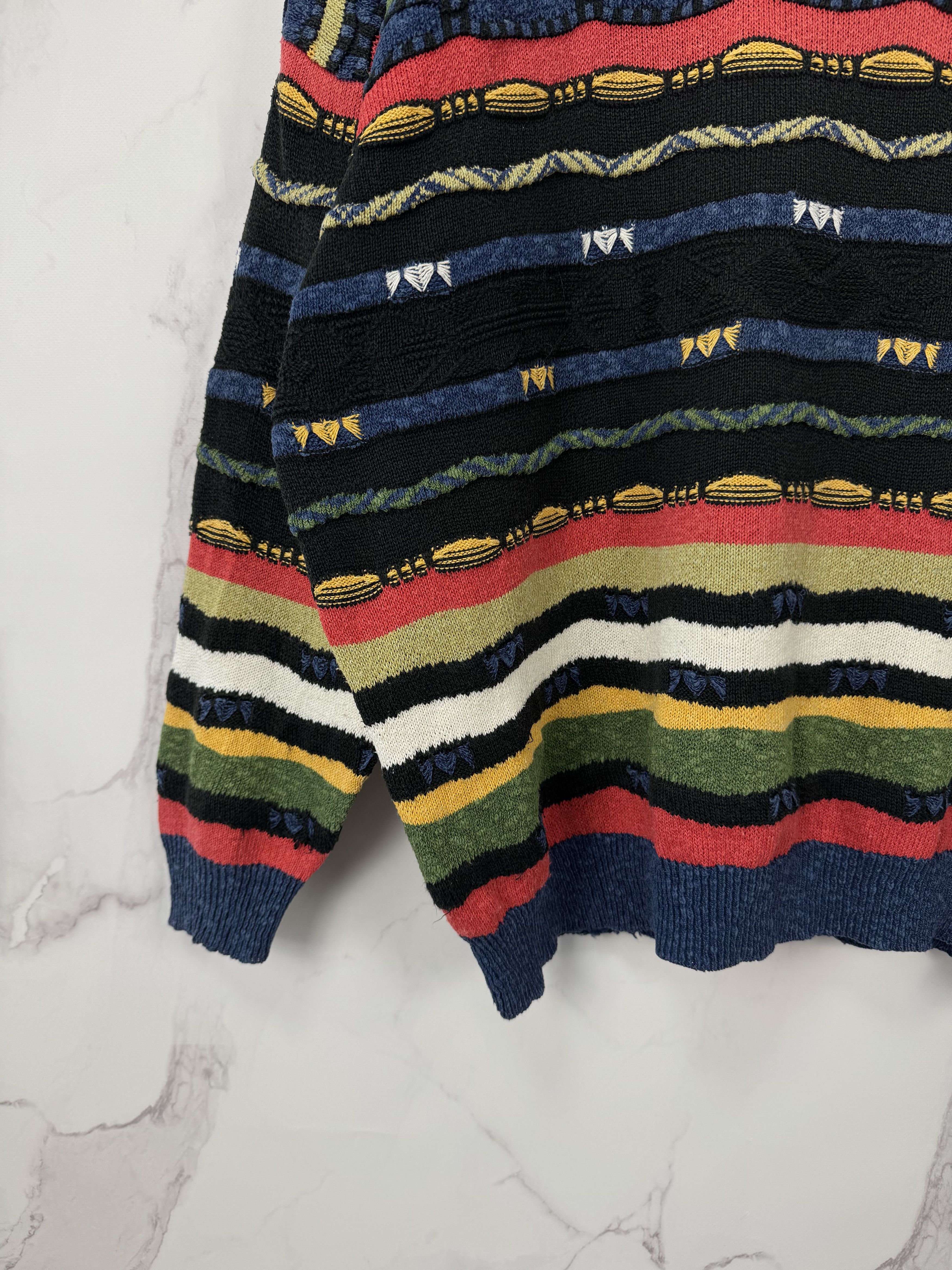 Vintage Vintage 90s Monello 3D Pattern Sweater Coogi Style Size 52 Size US L / EU 52-54 / 3 - 7 Thumbnail
