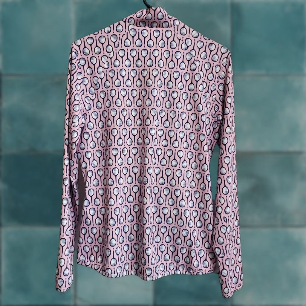 Pinko VINTAGE San Soleil Jacket Women M Pink Tennis Raquet Print Full Zip UV 50 Long Sleeve Size M / US 6-8 / IT 42-44 - 1 Thumbnail
