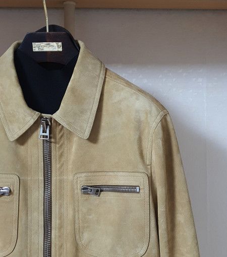 Tom Ford o1sm1stk0824 Heather Suede Military Jacket in Yellow Size US L / EU 52-54 / 3 - 2 Thumbnail