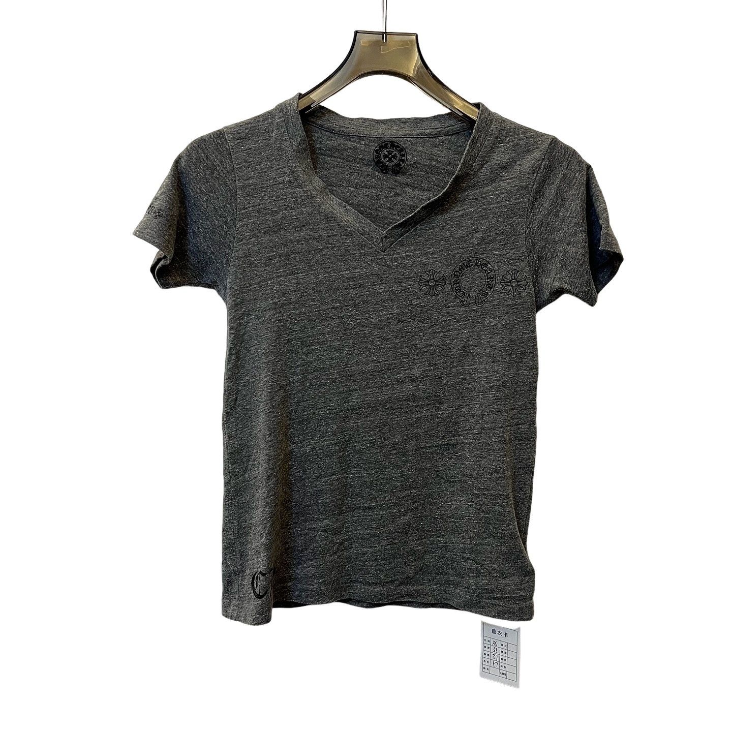 CHROME HEARTS Vネック Tシャツ グレー　サイズXS Chrome Hearts Chrome Hearts Gray V-Neck Short Sleeve T-Shirt | Grailed