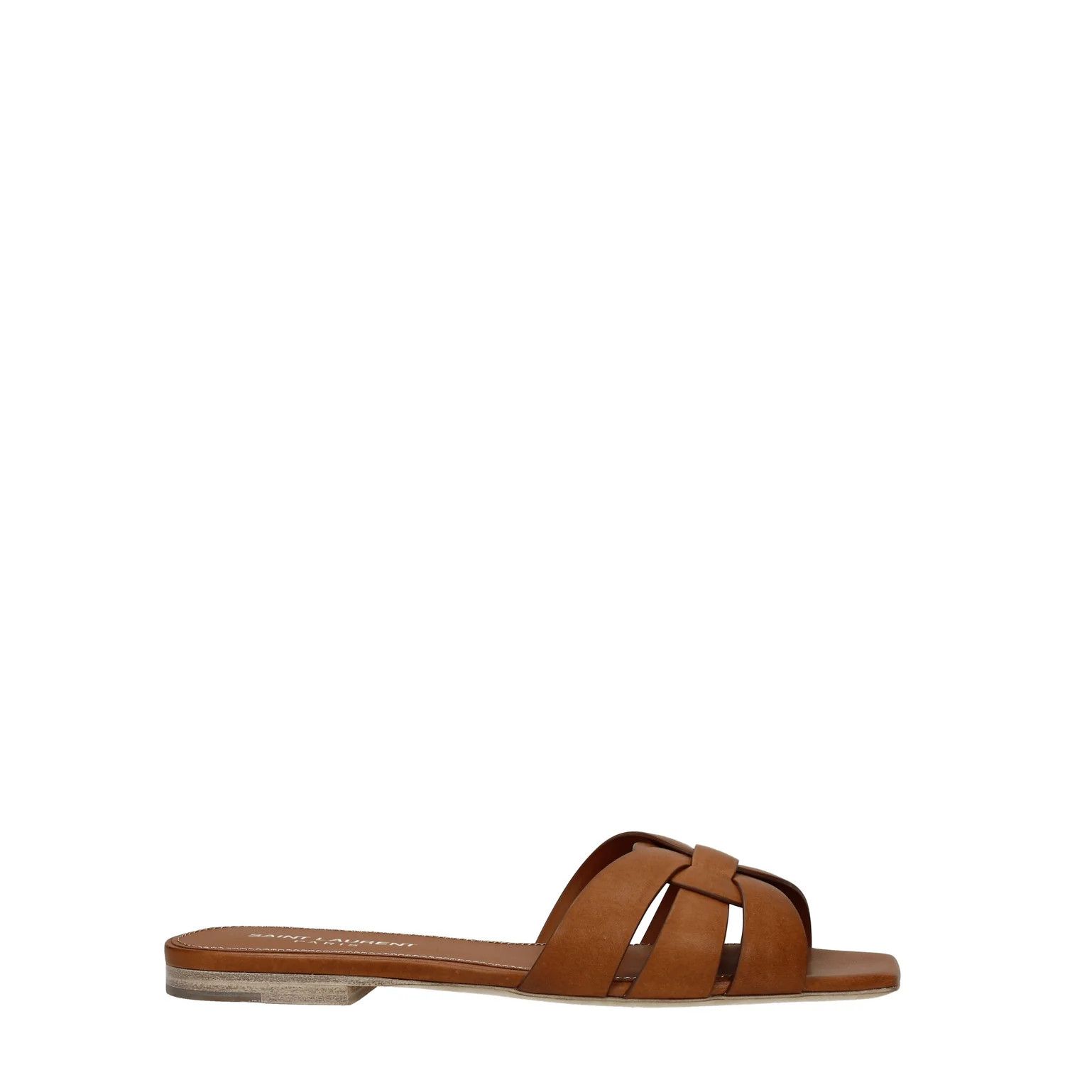 Saint Laurent Paris ob1o1e1124 Leather Slippers in Brown Size US 6 / IT 36 - 1 Thumbnail