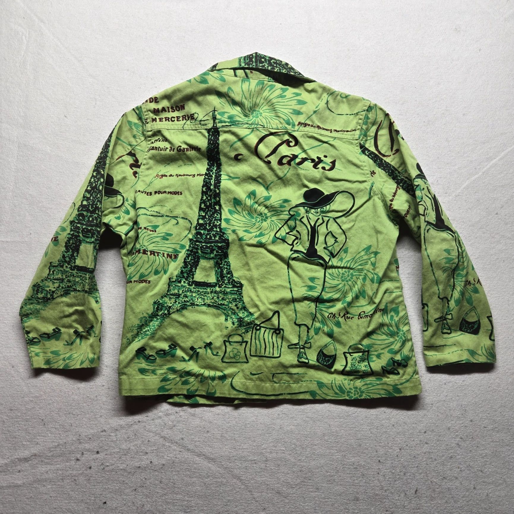 Vintage VINTAGE Jane Ashley Shirt Women's XL Green Travel Scene Button Up Over Coat Blouse Beach 90s Mens Womens Girls? Size XL / US 12-14 / IT 48-50 - 7 Thumbnail