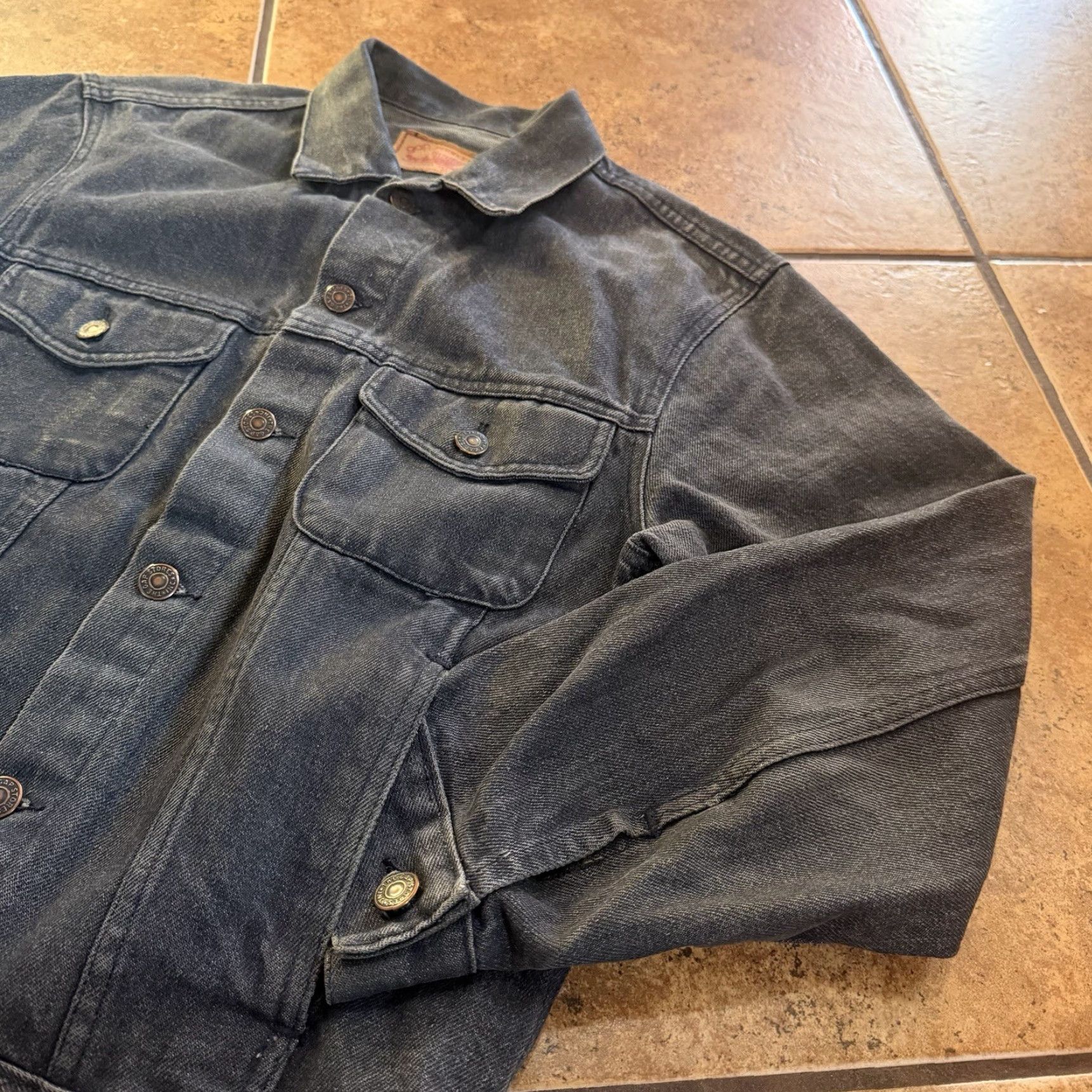 Gap VINTAGE GAP Trucker Jacket Denin Black Wash Mens Small Denim Jacket 80s Casual Workwear Jeans Shirt/Coat Mens Size US 29 - 5 Thumbnail