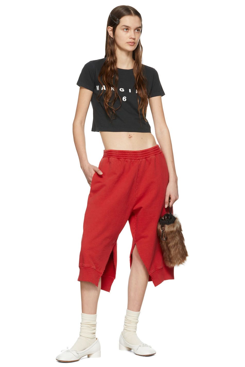 Maison Margiela MM6 Maison Margiela Cropped T-Shirt, Washed Black XS Size XS / US 0-2 / IT 36-38 - 9 Thumbnail