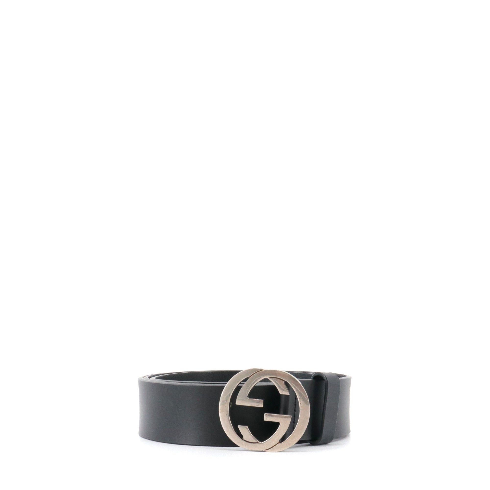 Gucci GUCCI - Gucci GG belt in black leather (T105) Size ONE SIZE - 1 Thumbnail