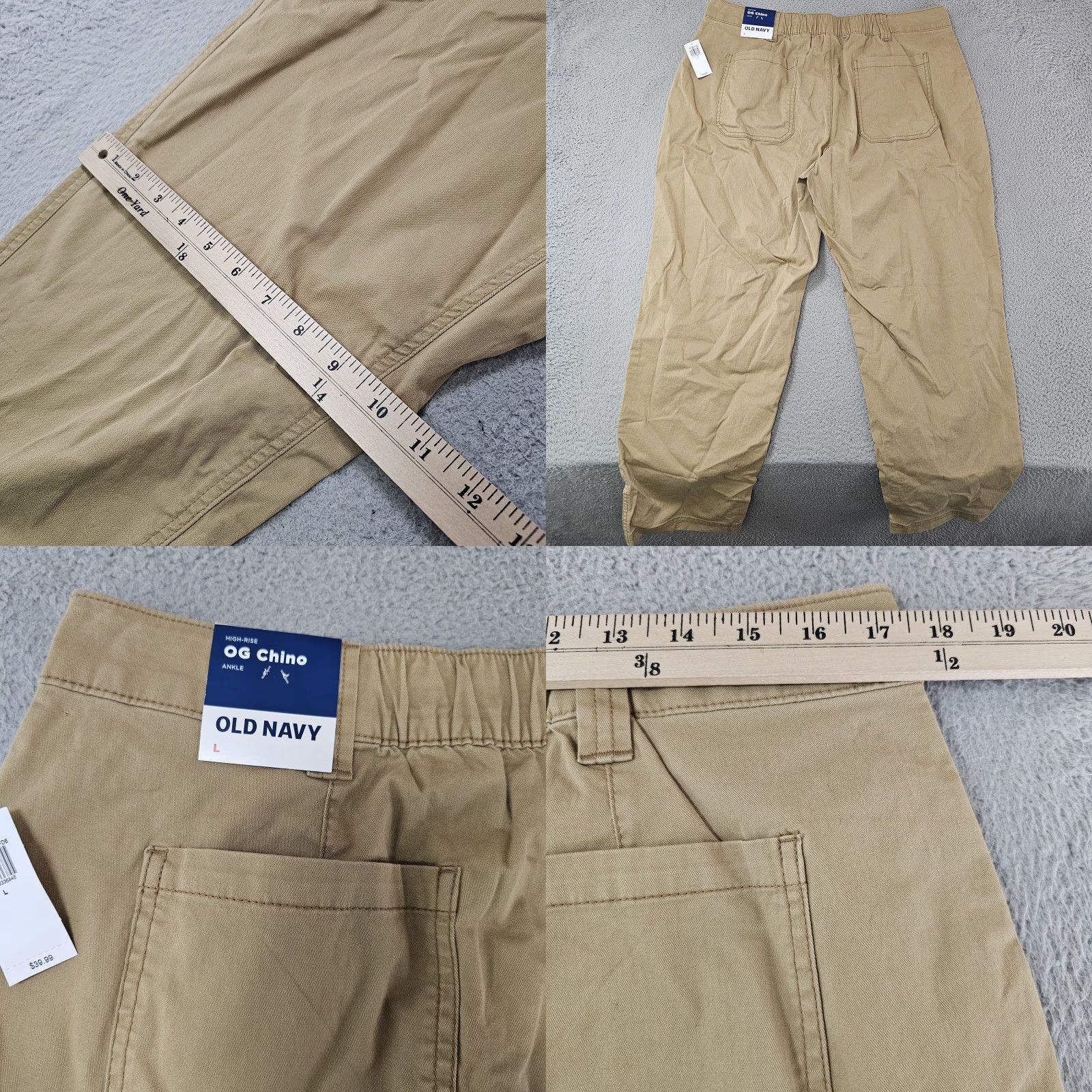 Old Navy Old Navy Pants Womens Large Khaki High Rise OG Chino Ankle Stretch Casual New Size 36" / US 14 / IT 50 - 8 Thumbnail