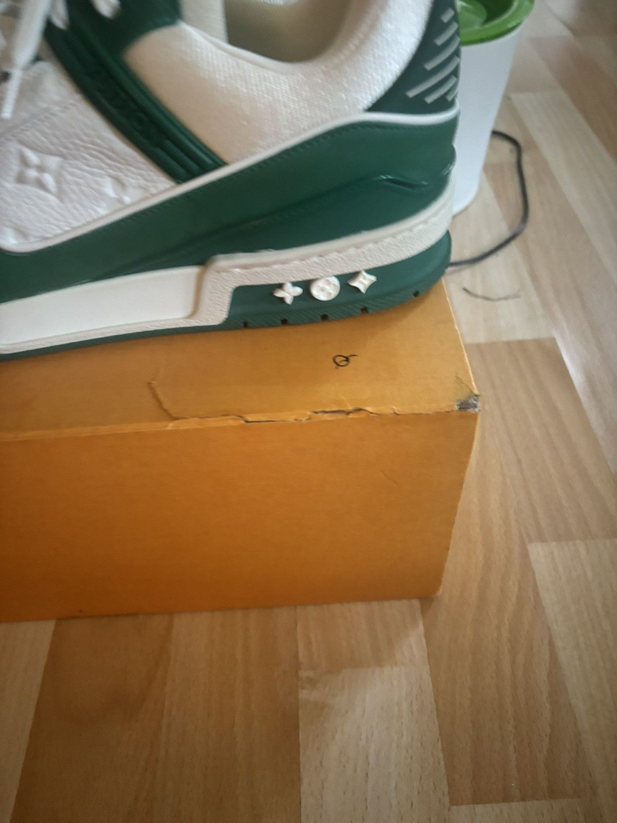 Louis Vuitton Louis Vuitton Trainer Green Monogram Denim White Size US 10 / EU 43 - 4 Thumbnail