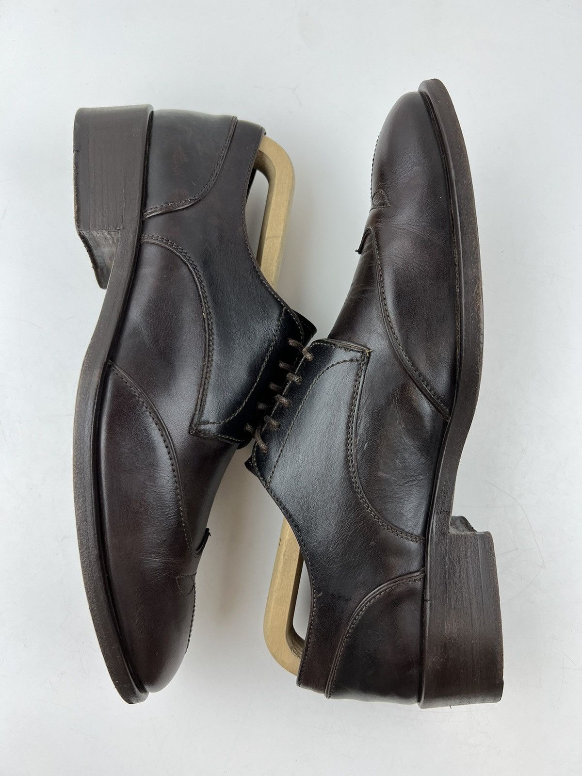 Fendi FENDI Derby Leather Shoes Lace Up Wingtip Logo Brown Men’s Size US 8 / EU 41 - 13 Thumbnail
