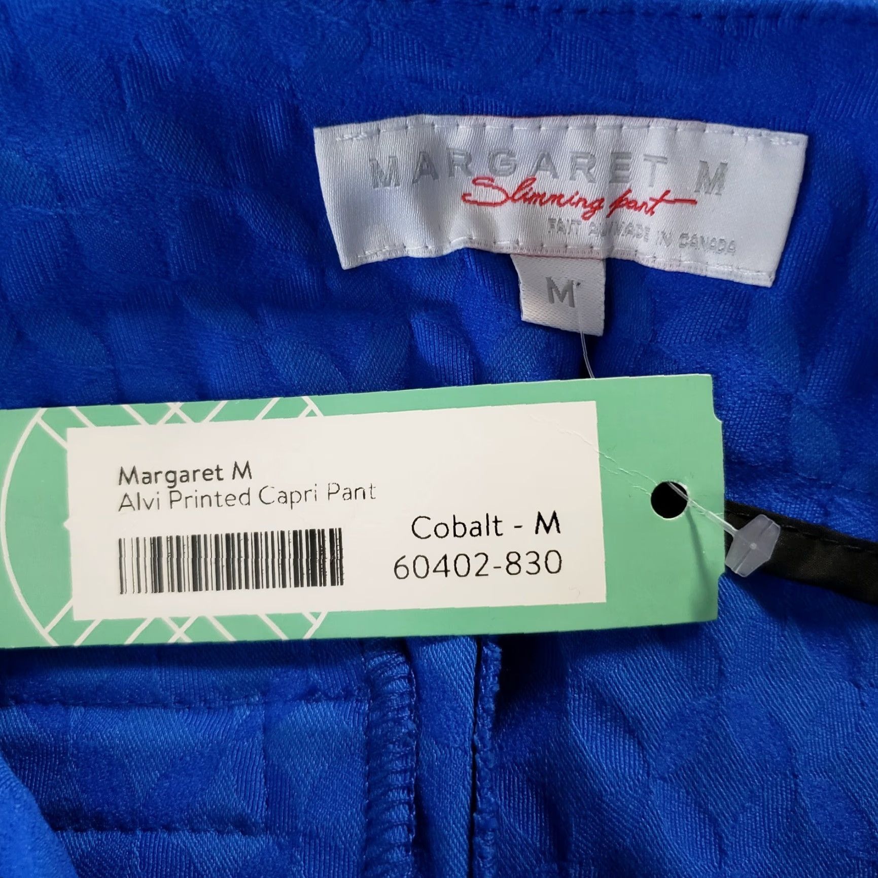 Vintage Margaret M Womens Capri Pants Sz M Blue Mid Rise Pull On Flat Front Inseam 18 Pants Women Size 32" / US 10 / IT 46 - 5 Thumbnail