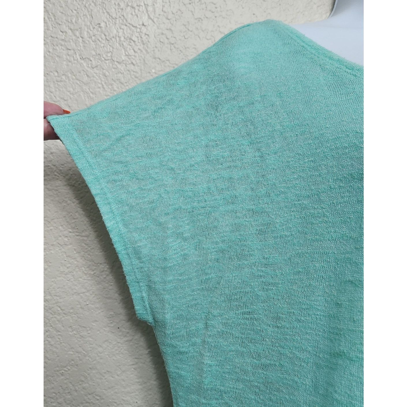 Other Cato Green Blue Slub Knit Batwing Short Sleeves Top XL Size XL / US 12-14 / IT 48-50 - 4 Thumbnail
