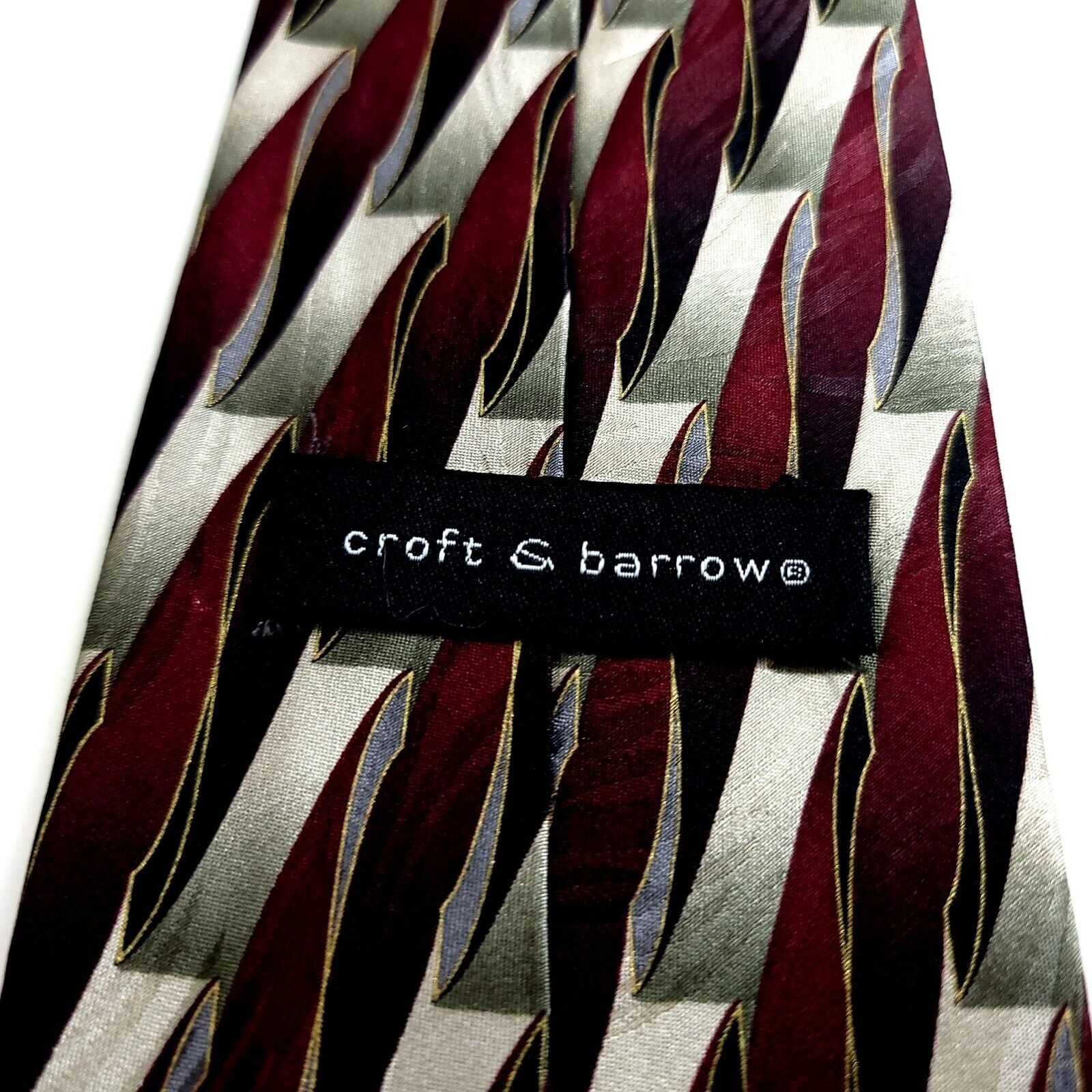 Croft & Barrow Croft & Barrow Red Tan Abstract Geometric Jacquard Print Sil Size ONE SIZE - 3 Thumbnail