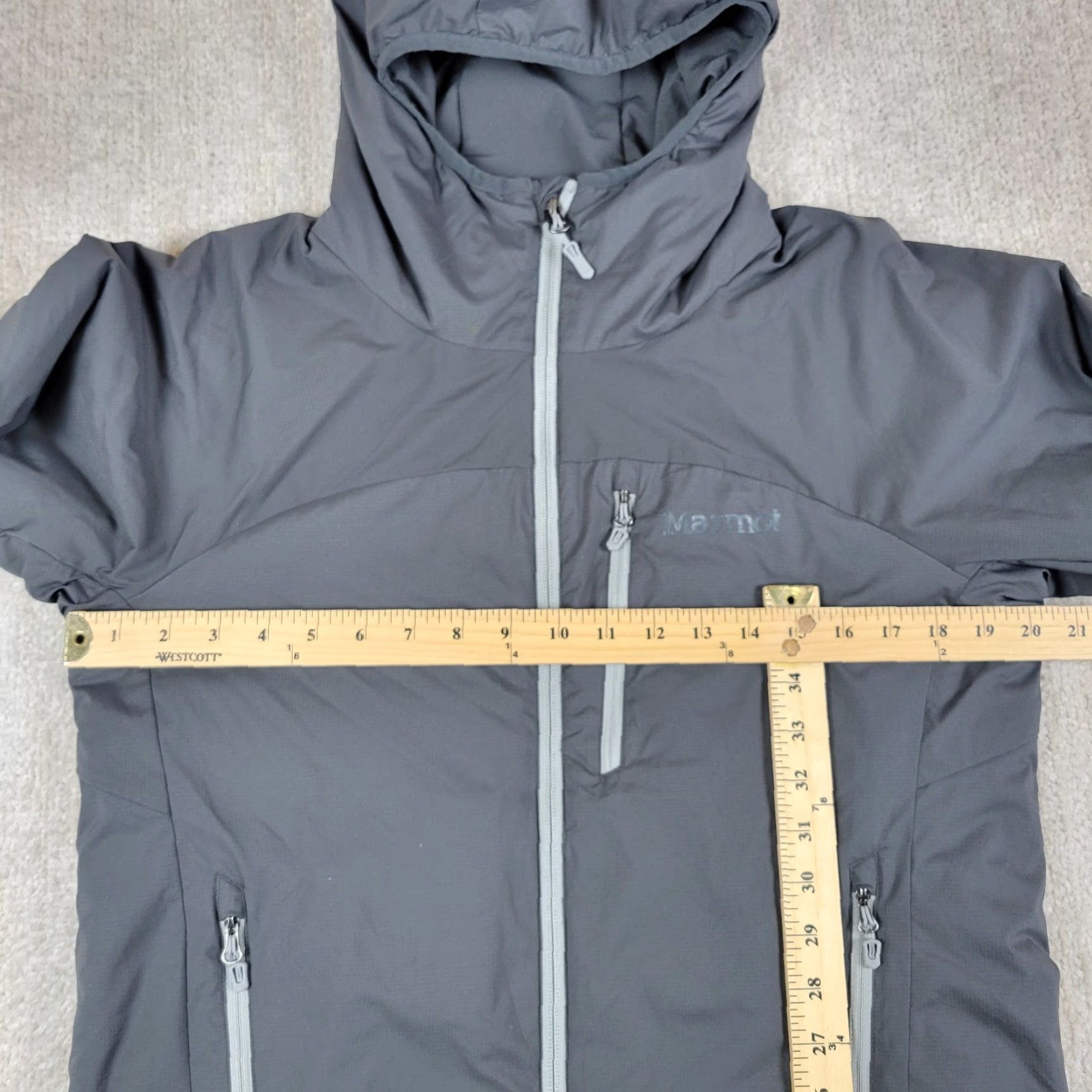 Marmot Marmot Puffer Jacket Men Gray Full Zip Hooded Insulated Pockets Ripstop Style: Jacket Casual Fall Winter Size US S / EU 44-46 / 1 - 5 Thumbnail