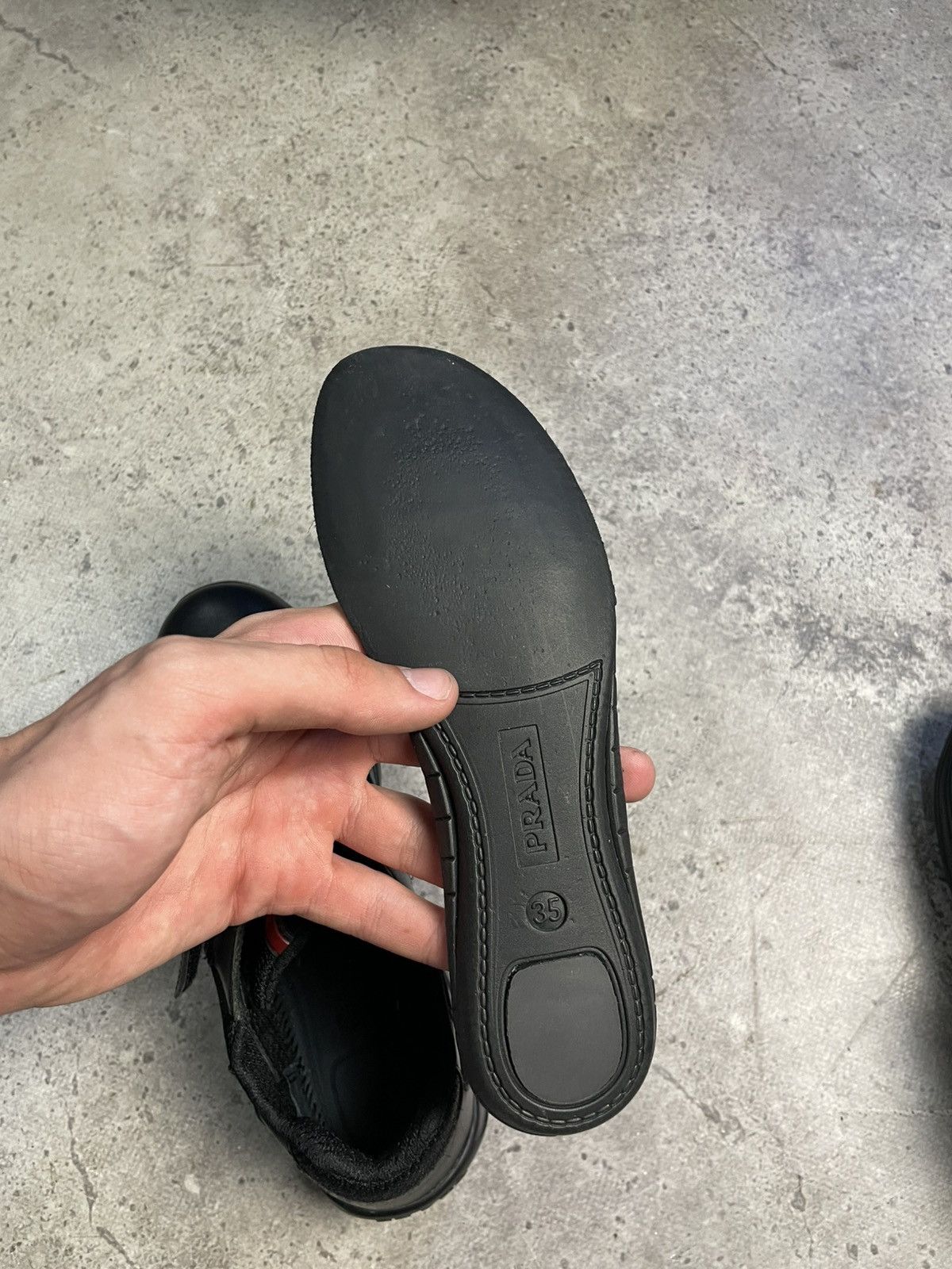 Prada Prada Americas Cup Red Tab Low-Top Leather/Neylon Sneakers Size US 5 / IT 35 - 8 Thumbnail