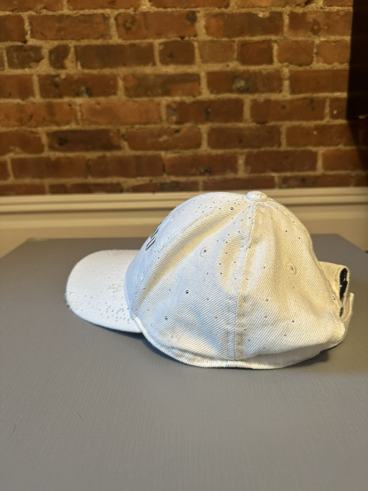 Martine Rose SS/24 Runway Studded MR Logo Distressed Hat Size ONE SIZE - 4 Thumbnail