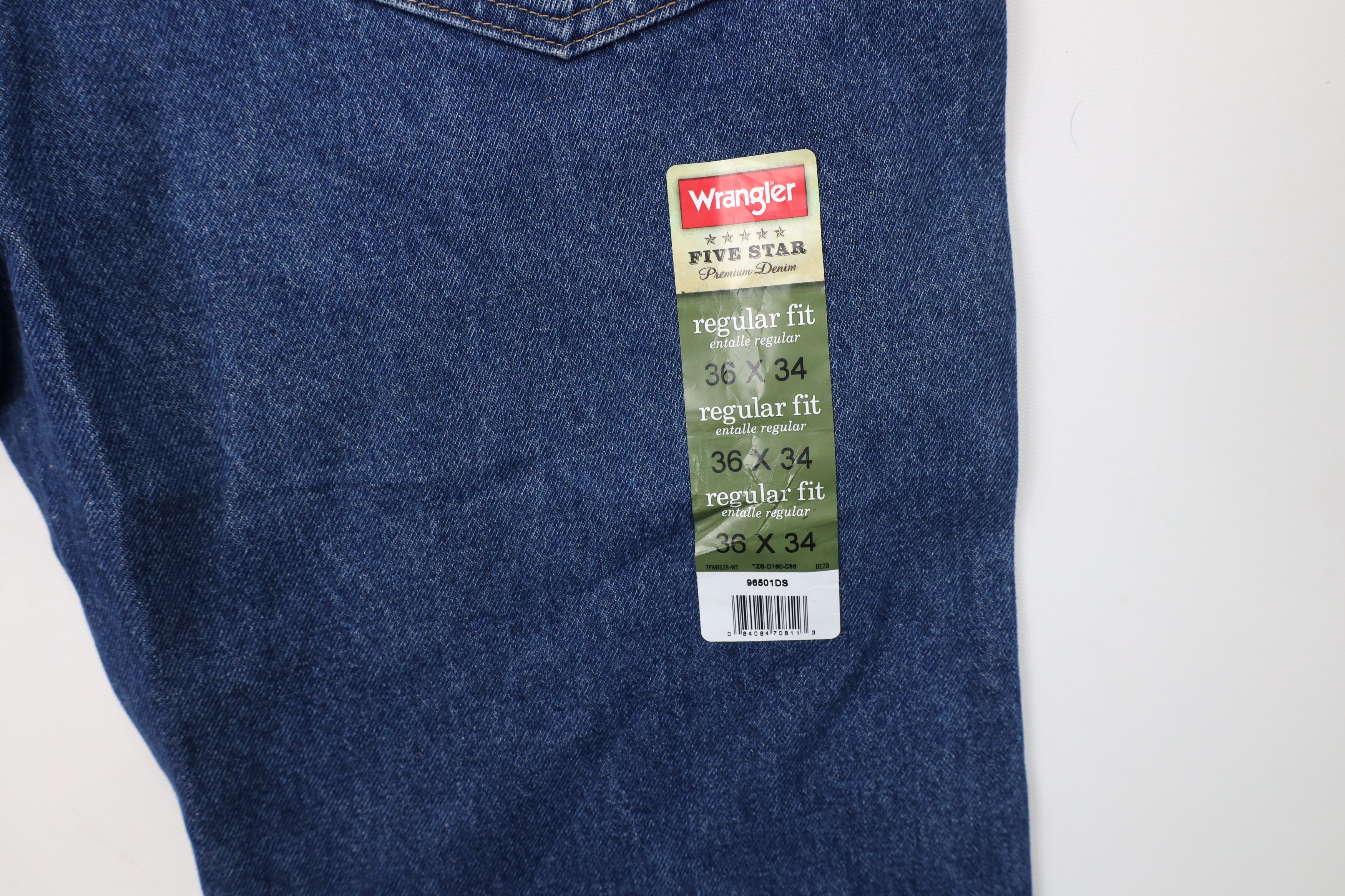 Vintage × Wrangler Deadstock Vintage Y2K Wrangler Straight Leg Denim Jeans Blue Size US 36 / EU 52 - 12 Thumbnail