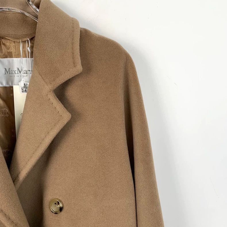 Max Mara Max Mara Brown sheep wool double-breasted coat with lapel Size S / US 4 / IT 40 - 3 Thumbnail