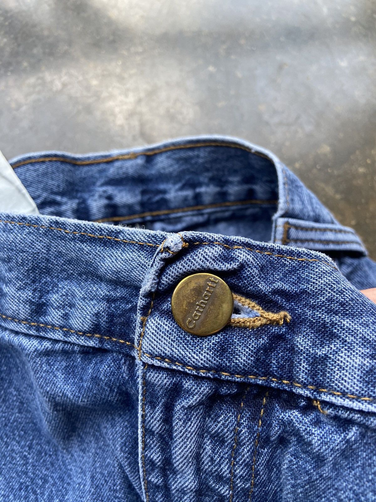 Carhartt × Vintage Crazy Vintage Y2K Baggy Carhartt Carpenters Blue Jeans 34x30 Size US 34 / EU 50 - 2 Thumbnail
