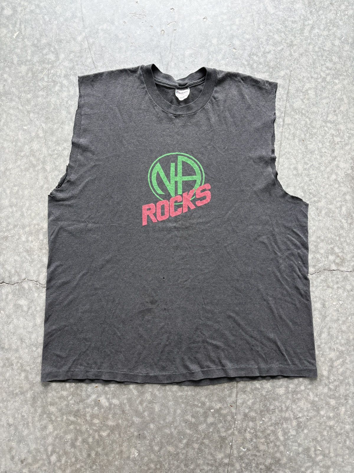 Vintage Vintage 80s Narcotics Anonymous Cut Off Tee Size US L / EU 52-54 / 3 - 1 Thumbnail