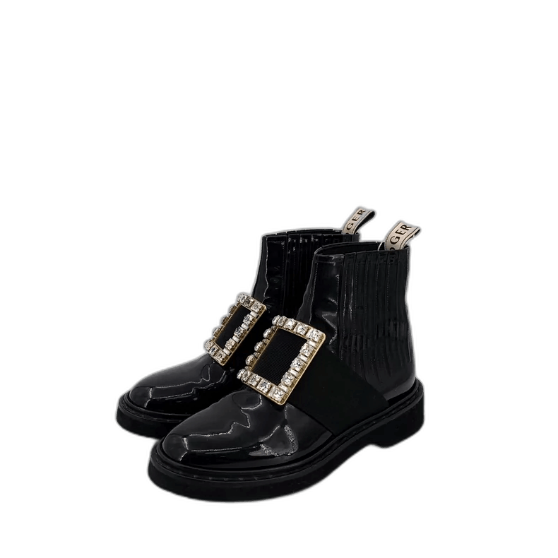 Roger Vivier Roger Vivier Black Chelsea Boots with Diamonds Size US 4 / IT 34 - 1 Thumbnail