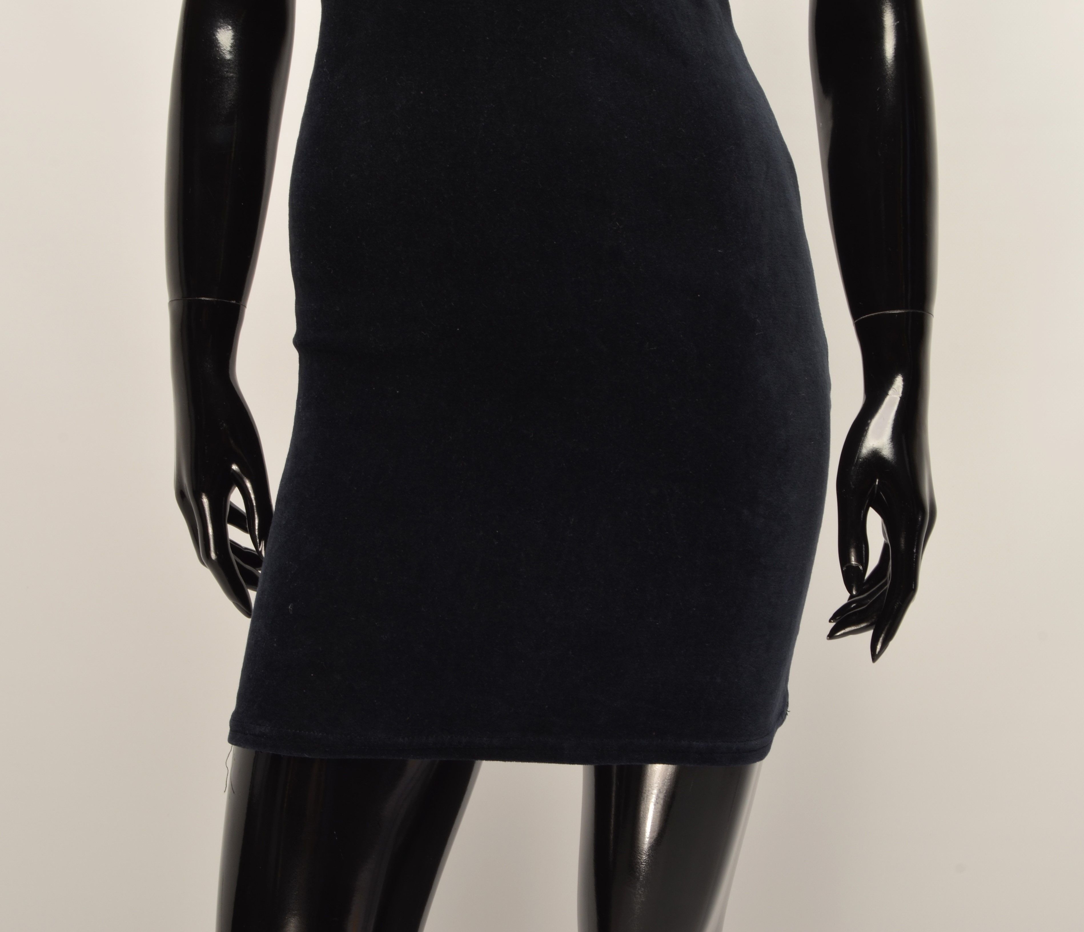 Anna Molinari Blumarine X Anna Molinari 90's Navy V-Neck Embroidered Dress Size XS / US 0-2 / IT 36-38 - 3 Thumbnail