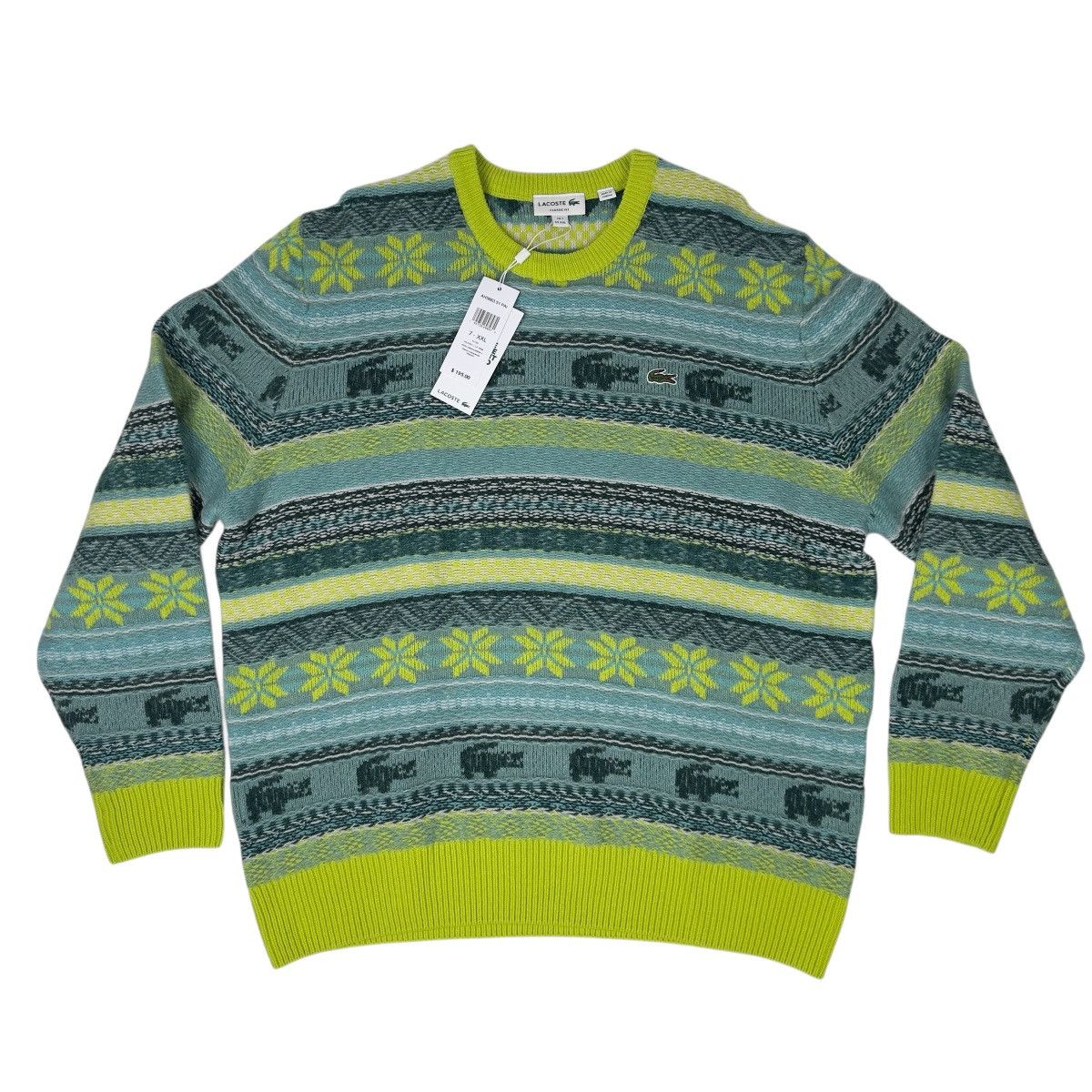 Lacoste Lacoste Fair Isle Sweater 2XL Wool Alpaca Knit Unisex NWT Size US XXL / EU 58 / 5 - 1 Thumbnail
