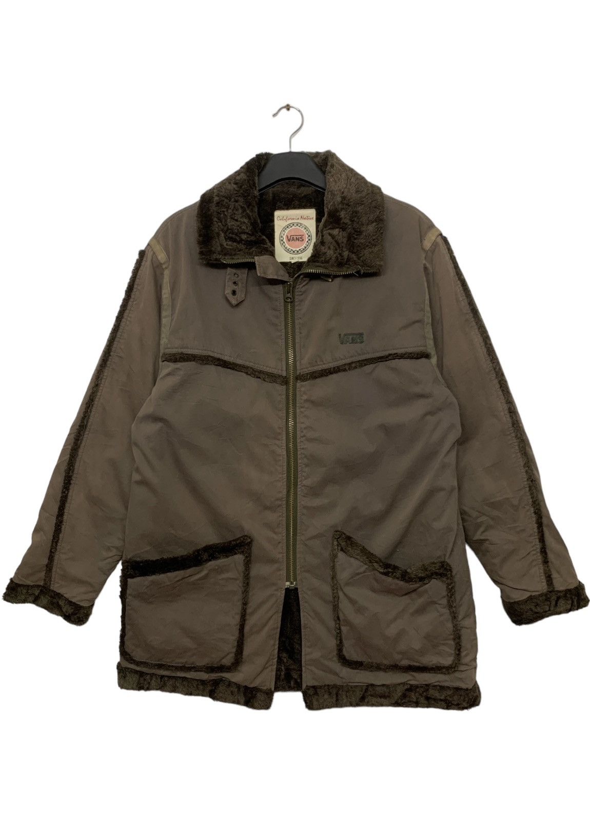 RARE VANS SMALL LOGO ZIPPER DOWN FUR JACKET