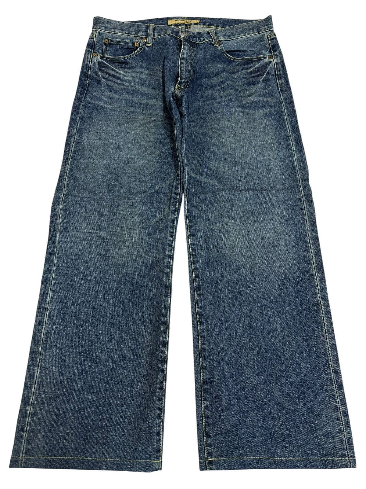 Japanese Brand × Kaihara Denim × Vintage Vintage Kaihara Uniqlo S-003 Faded Straight Jeans Size US 35 - 1 Thumbnail