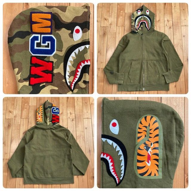 Bape BAPE Woodland Camo 1st Shark Full Zip Hoodie a bathing ape Size US M / EU 48-50 / 2 - 1 Thumbnail