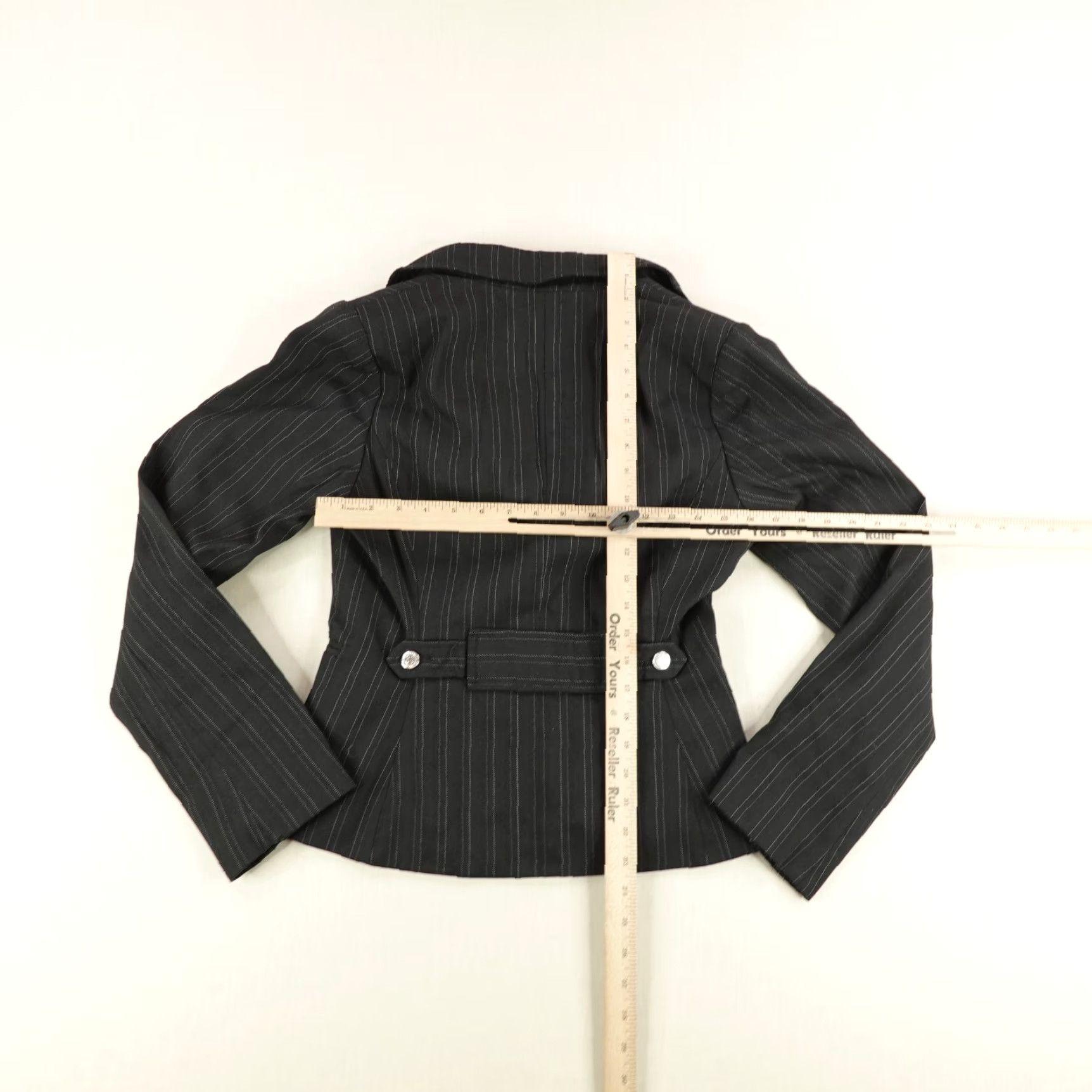 True Religion True Religion Blazer Women’s Large Black Pinstriped 2-Button Y2K Sport Coat Size L / US 10 / IT 46 - 5 Thumbnail