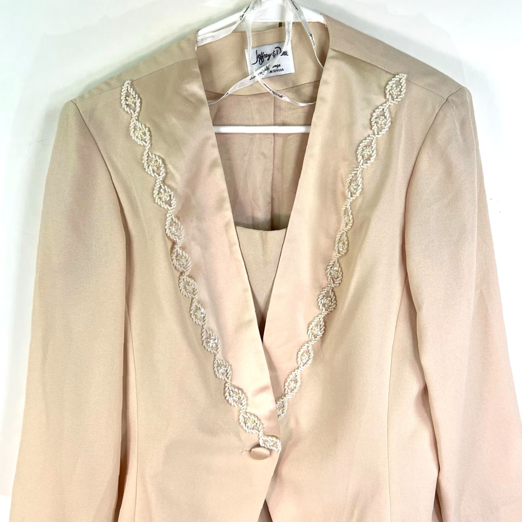 Vintage Vintage Jeffery & Dara Ivory Blazer Set Women Size 12 2-Piece Dress Suit 80s 90s Evening Size XL / US 12-14 / IT 48-50 - 2 Thumbnail
