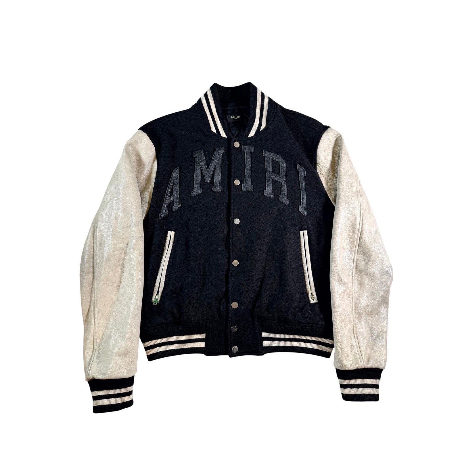 Amiri Amiri "Arc Logo Varsity" Black & Cream Jacket Size US XL / EU 56 / 4 - 1 Thumbnail