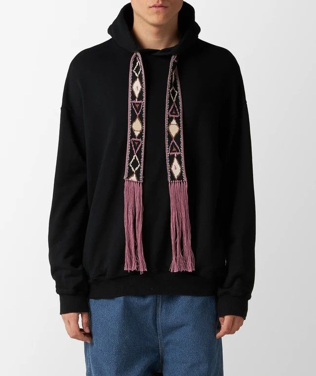 o1mle0325 30/-SWT Knit Maldives Big Parka Hoodie in Black