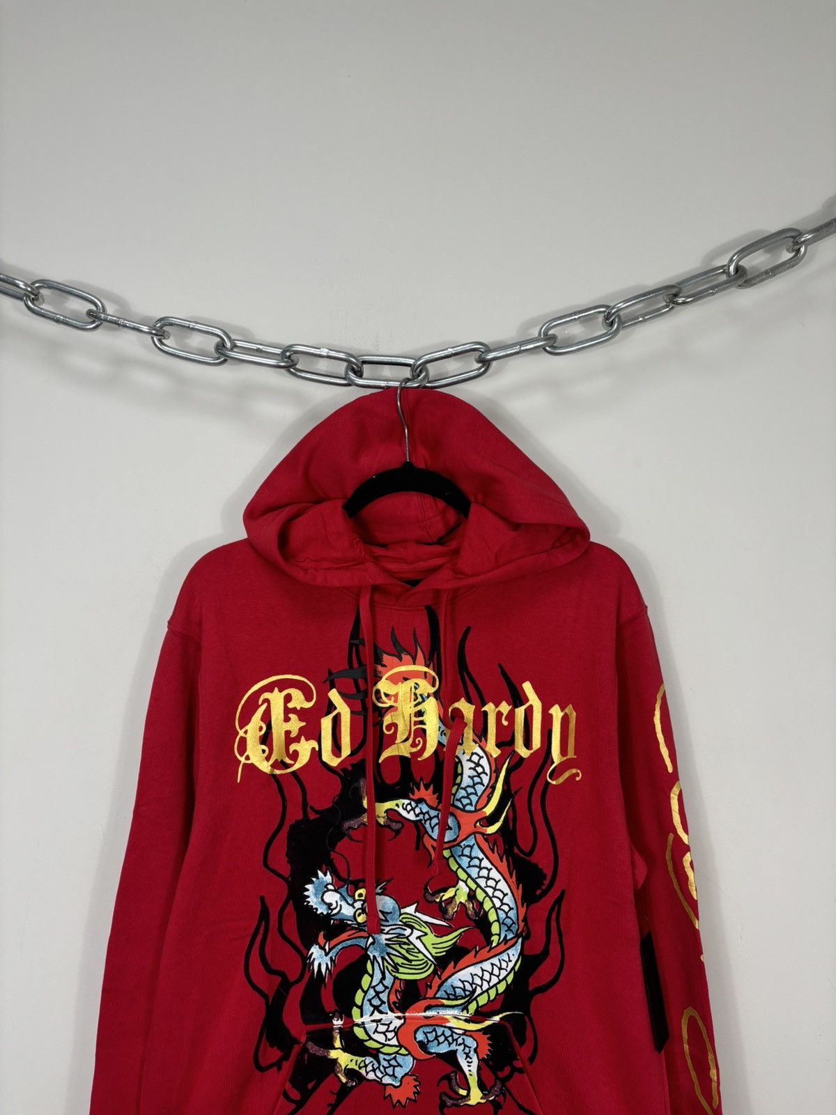 Christian Audigier Ed Hardy Chinese Dragon Tattoo Logo NEW Red Hype Hoodie Size US M / EU 48-50 / 2 - 3 Thumbnail