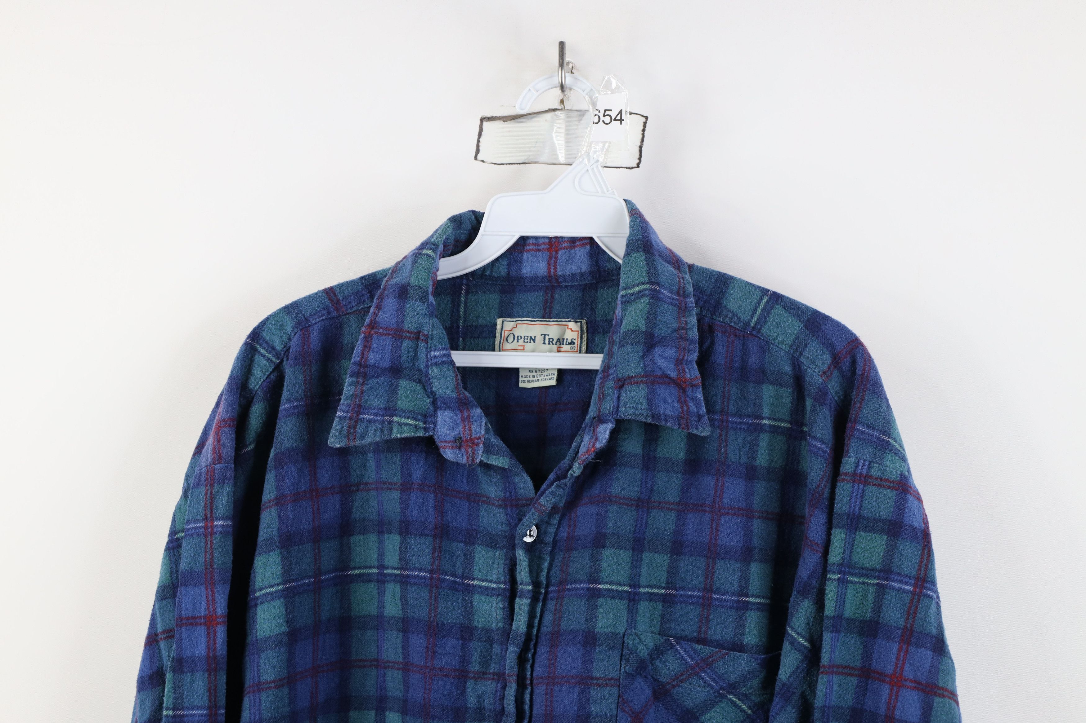 Vintage Vintage 90s Streetwear Flannel Collared Button Shirt Size US XXL / EU 58 / 5 - 2 Thumbnail