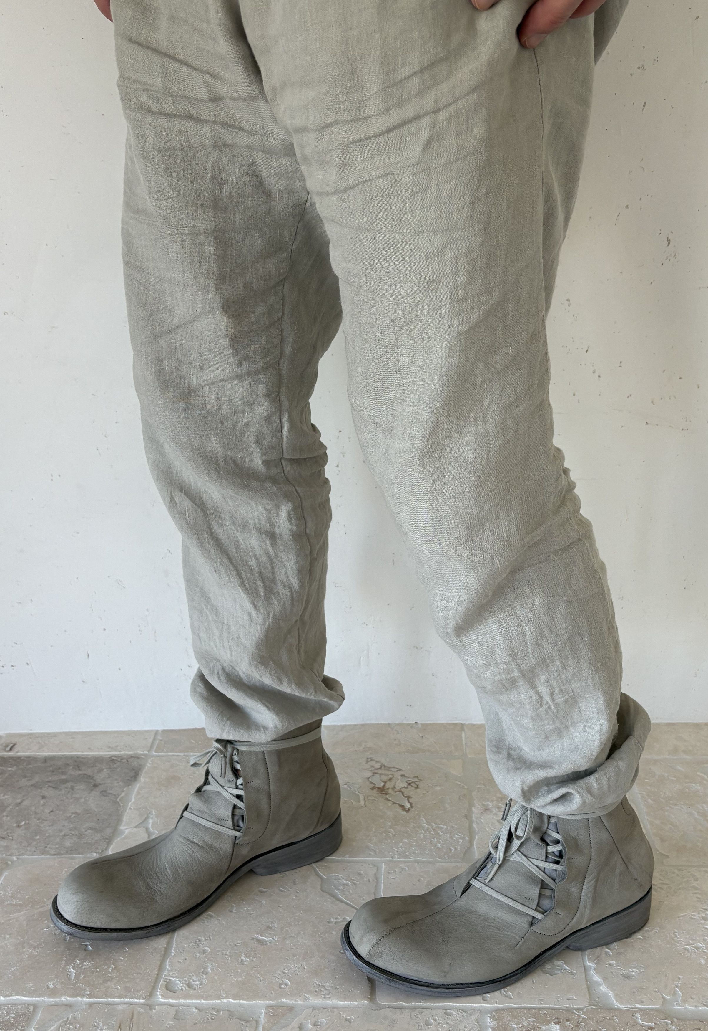 Leon Emanuel Blanck Distortion Short Work Boot, light grey, buffalo leather, Size US 11.5 / EU 44-45 - 3 Thumbnail