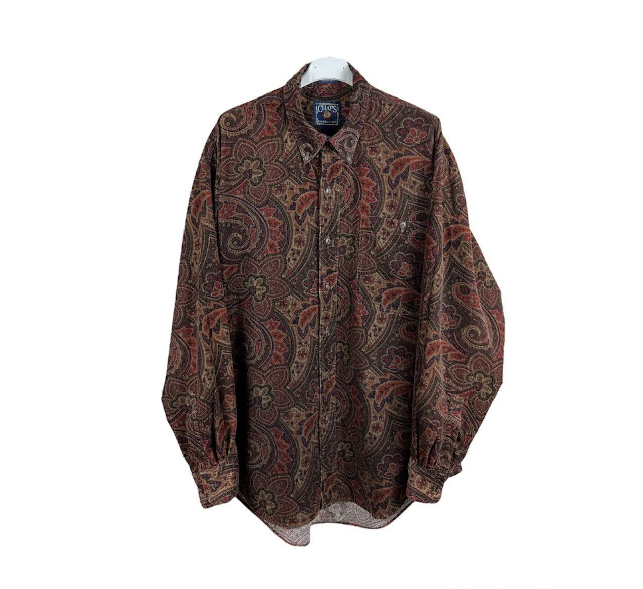 Chaps Ralph Lauren × Ralph Lauren × Vintage Chaps Ralph Lauren corduroy velvet fullprint floral shirt Size US L / EU 52-54 / 3 - 1 Thumbnail