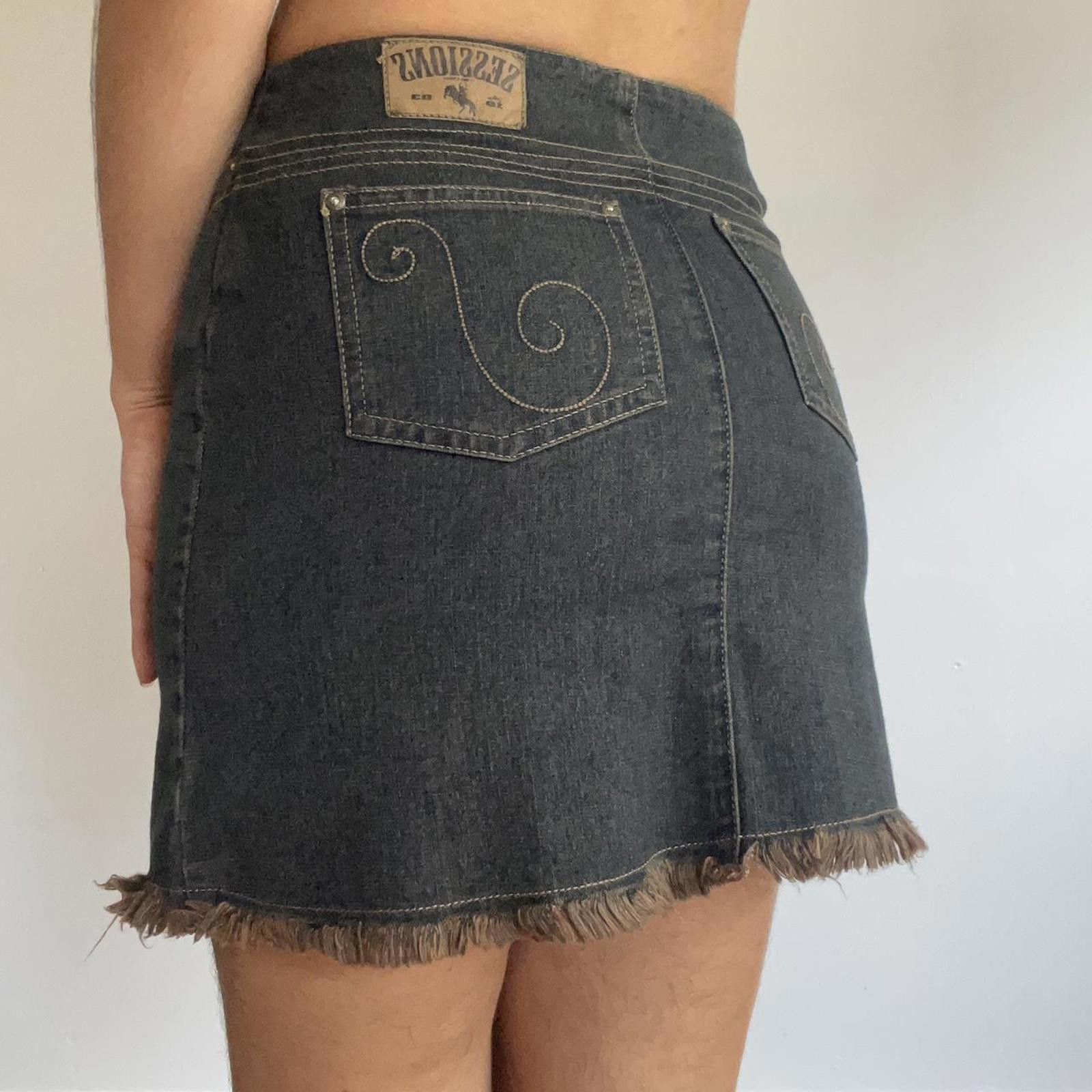 Other Mini denim skirt with fringe hem #miniskirt Size 27" / US 4 / IT 40 - 5 Thumbnail