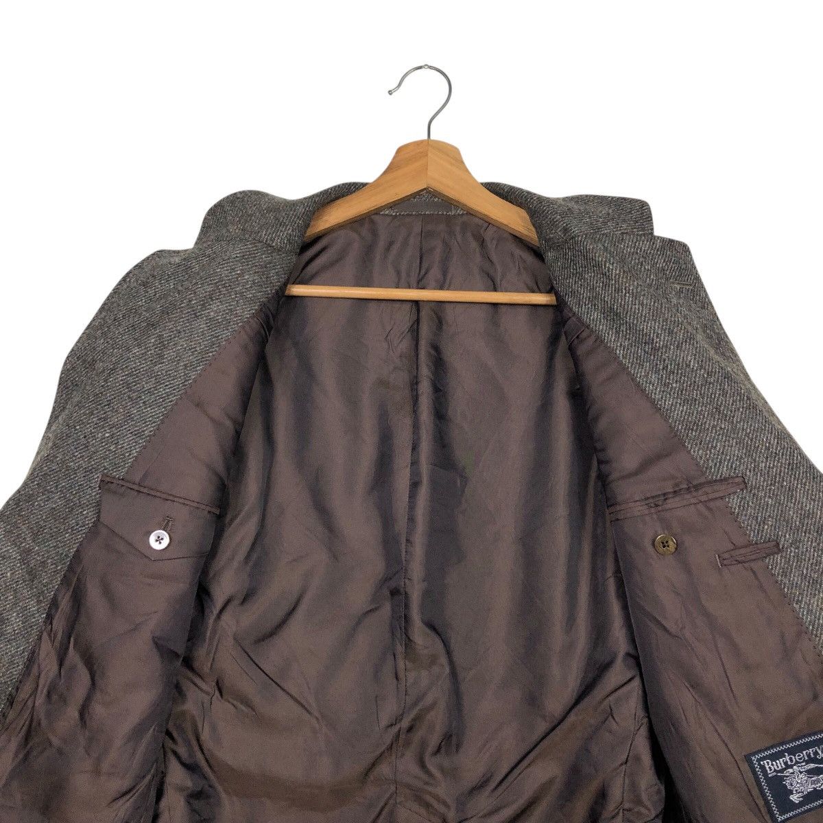 Burberry 📌Vintage Wool Jacket Herringbone Double Breast Burberrys Size US M / EU 48-50 / 2 - 15 Thumbnail
