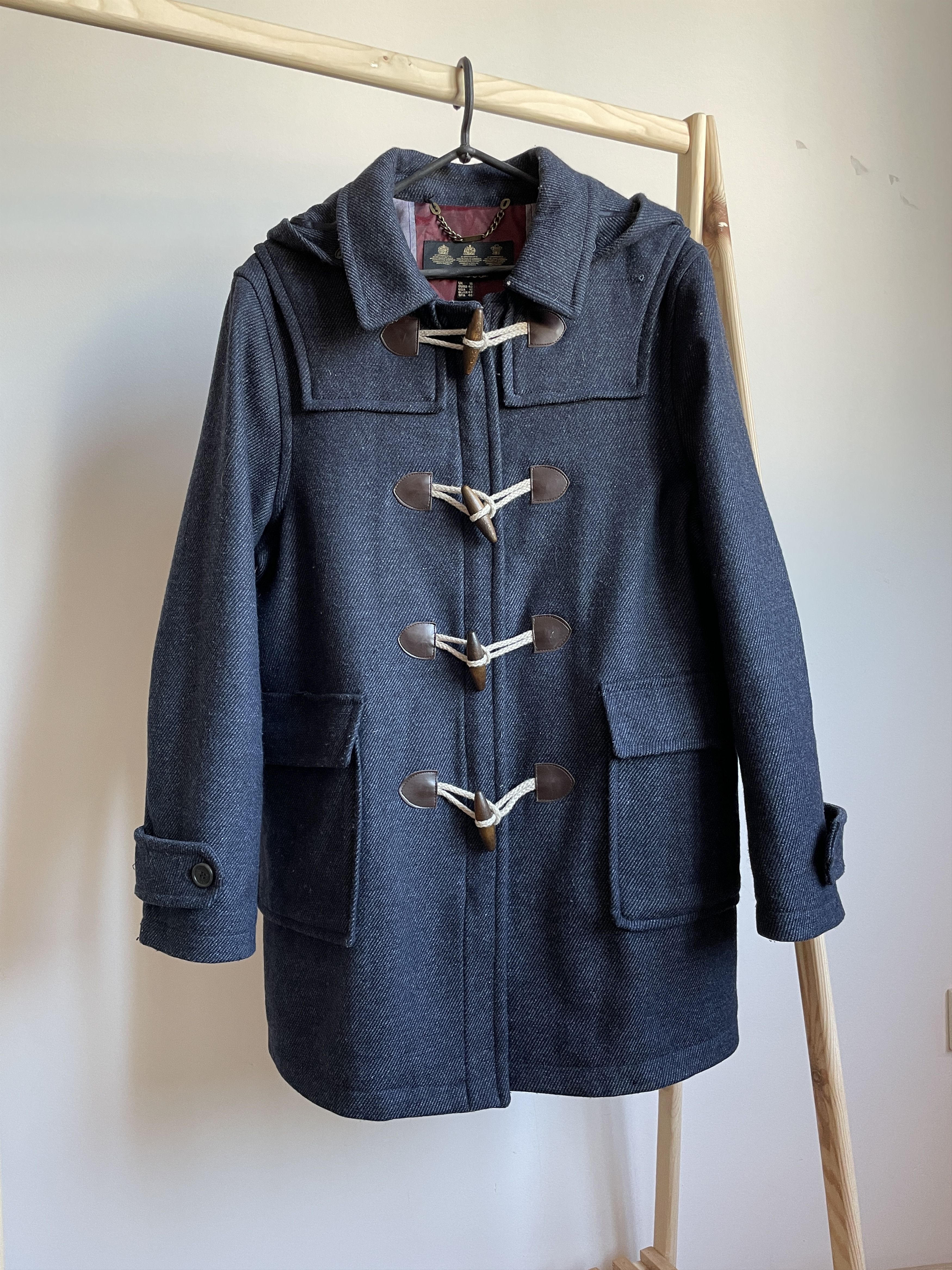 image of Barbour Womens Vintage Oatridg Wool Blend Duffle Coat in Navy (Size XL)
