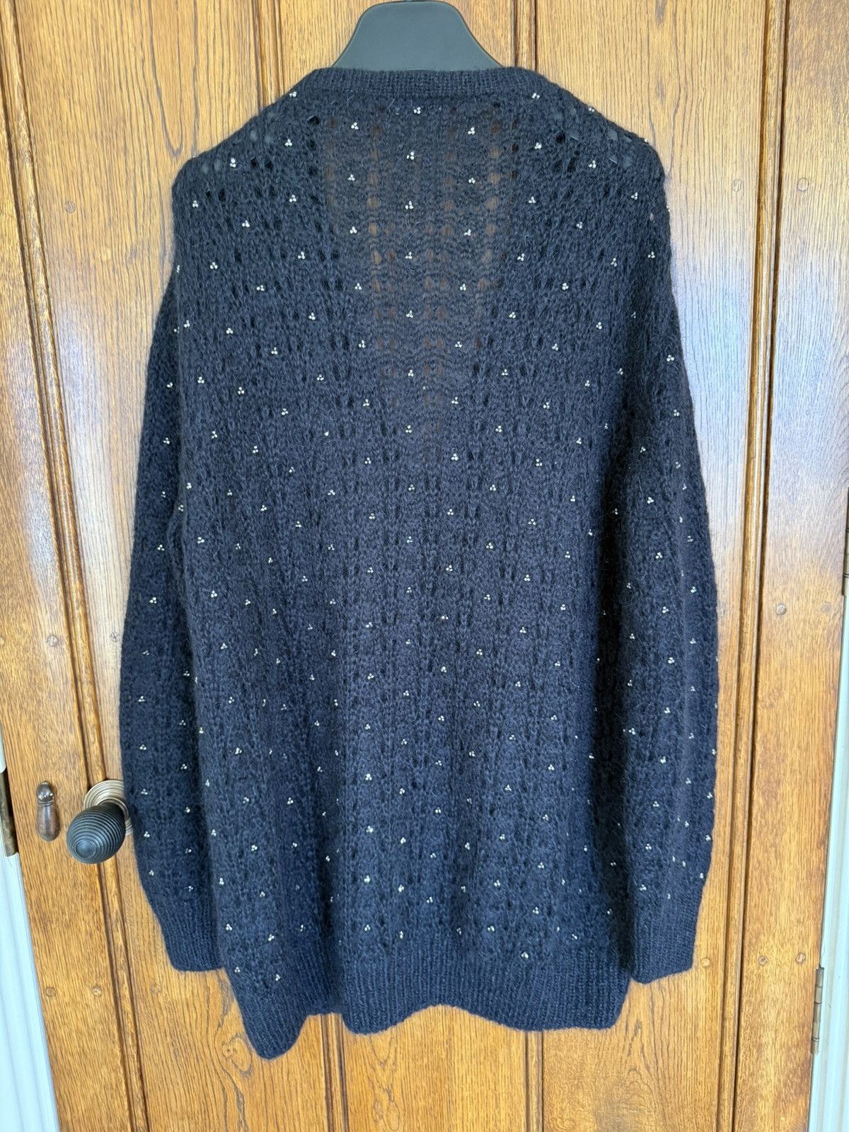 Saint Laurent Paris FW15 Saint Laurent studded mohair black cardigan glass Hedi Size US M / EU 48-50 / 2 - 15 Thumbnail