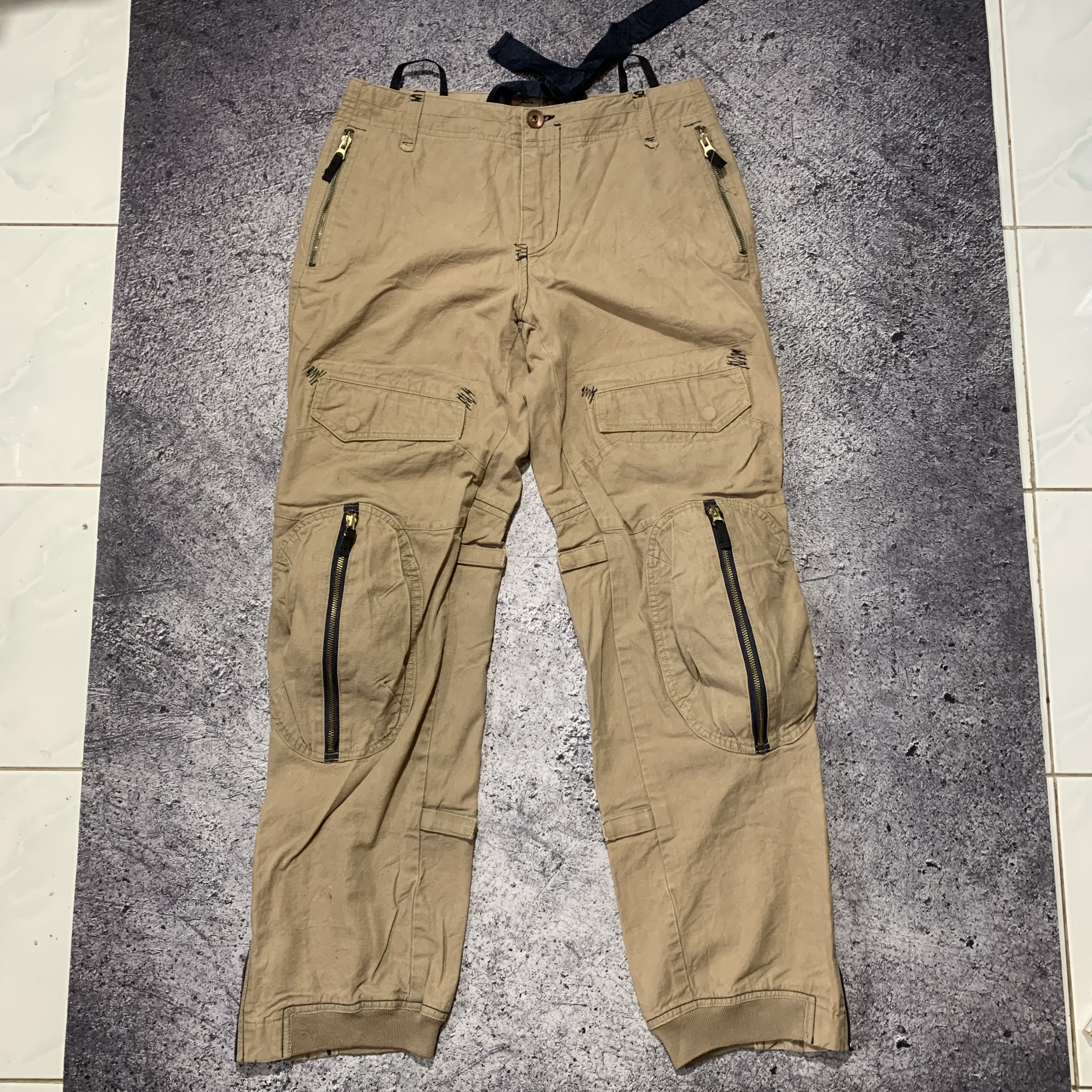 image of Archival Clothing x Vintage Unknown Biker Survival Tactical Work Cargo Pants, Men's (Size 32)