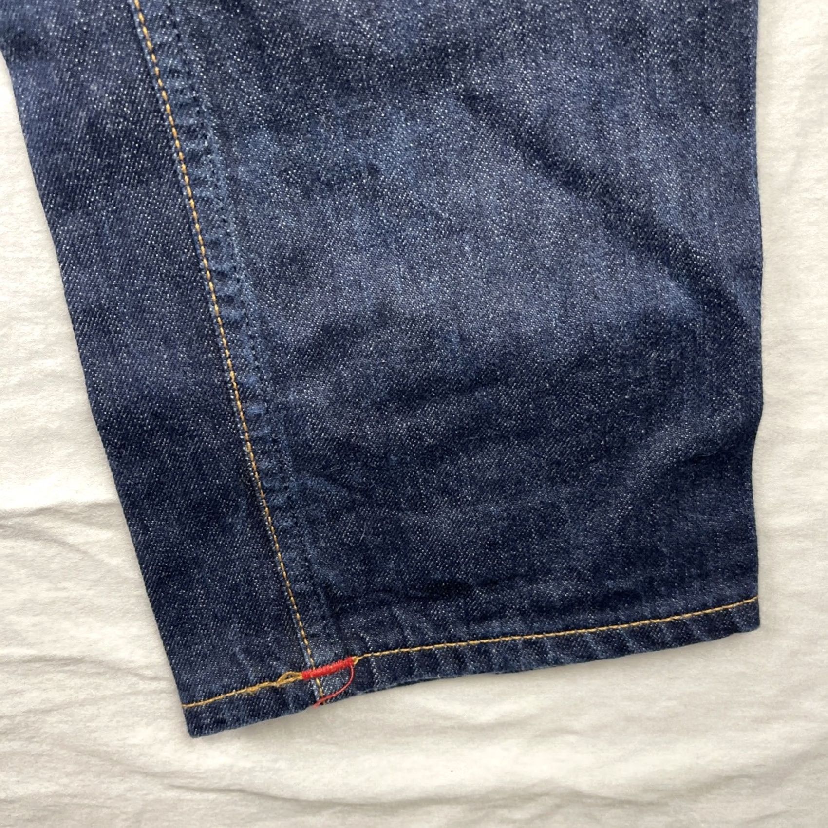 Gustin Gustin Jeans Mens 35x36 Dark Blue Raw Japanese Selvedge Denim Slim Pants 116699 Jeans Size US 35 - 4 Thumbnail
