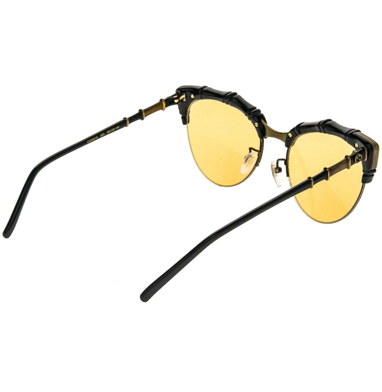 Gucci GUCCI GG0661S 0661 Cat Eye Bamboo Black 002 Sunglasses Size ONE SIZE - 8 Thumbnail