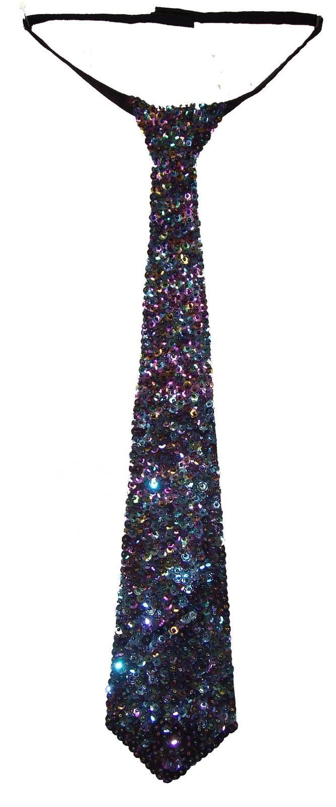 Designer Sequin Neck Tie PEACOCK Adult Unisex Size ONE SIZE - 1 Preview