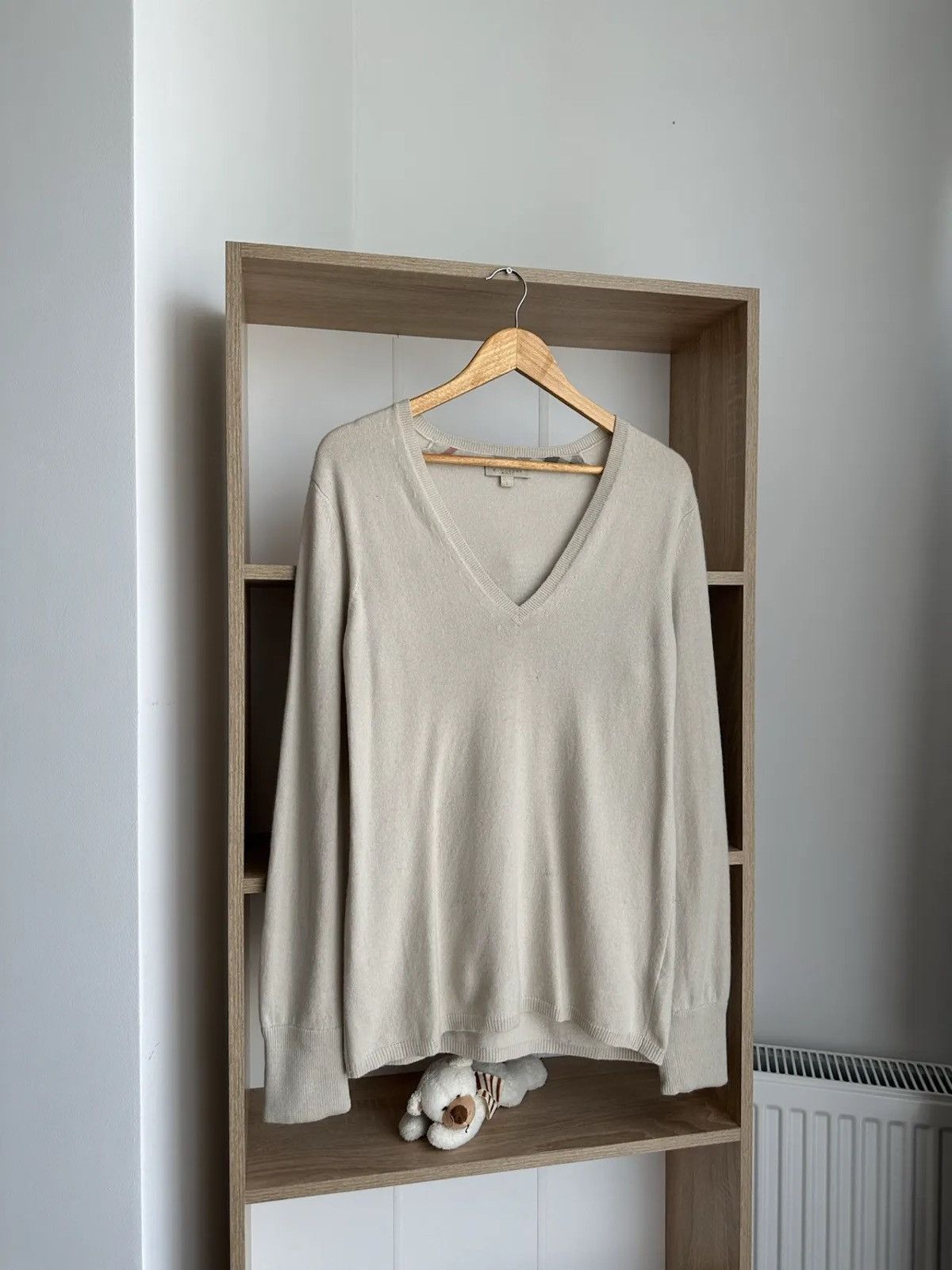 Vintage Burberry Wool Beige Sweater