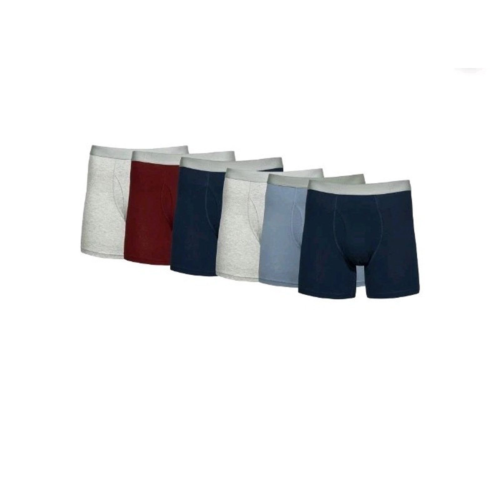 George George Men's Cotton Boxer Briefs 6-Pack Size S (28-30) Multi Size 28 - 2 Thumbnail