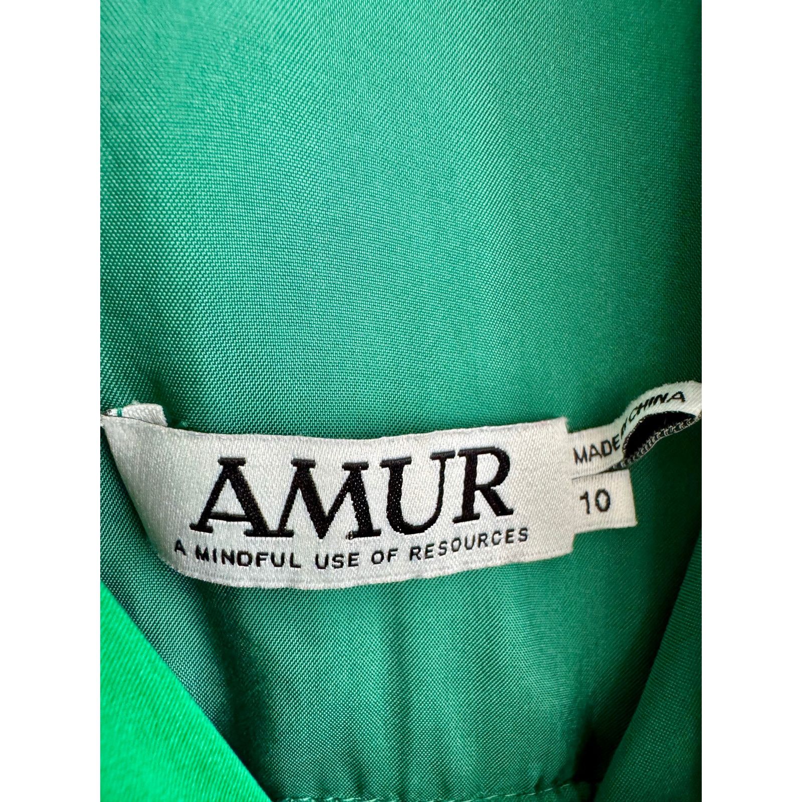 Amur AMUR Amelia V-Neck Green Long Dress sz 10 Size L / US 10 / IT 46 - 6 Thumbnail