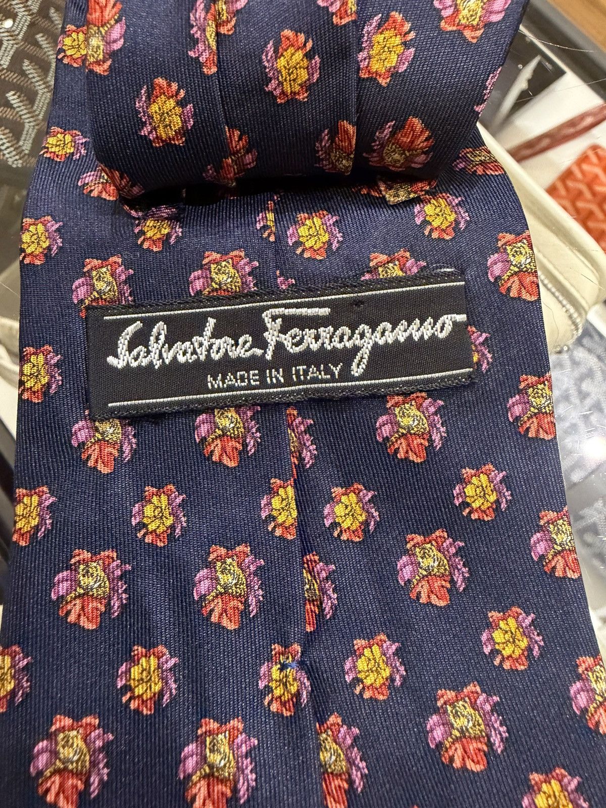 Salvatore Ferragamo Salvatore Ferragamo Tiger/Flower Silk Tie Size ONE SIZE - 2 Thumbnail