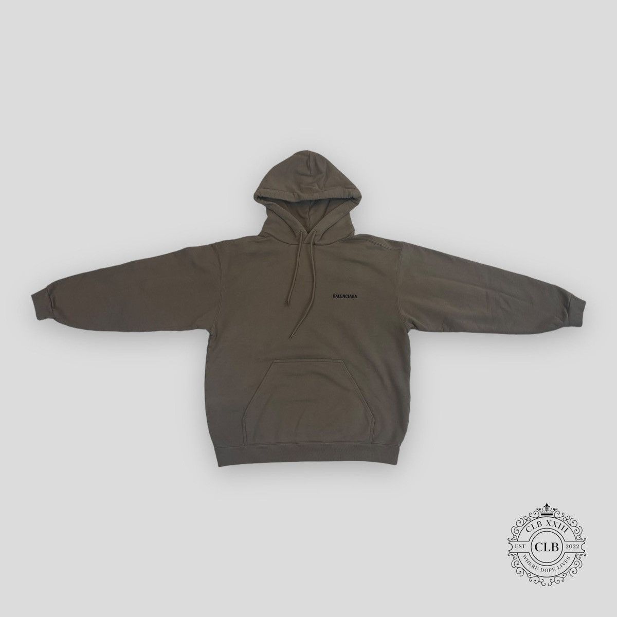 Image of Balenciaga Medium Fit Logo Hoodie In Light Brown, Men's (Size Small)